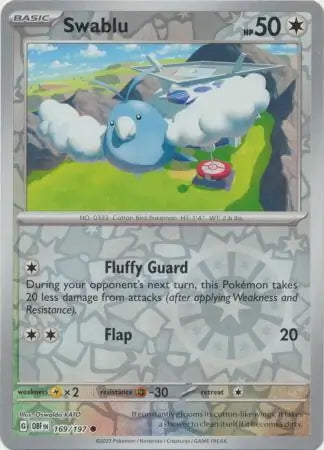 Obsidian Flames Swablu #169/197 reverse holo