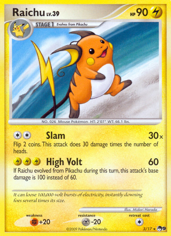 POP Series 9 Non - Holo Raichu #3