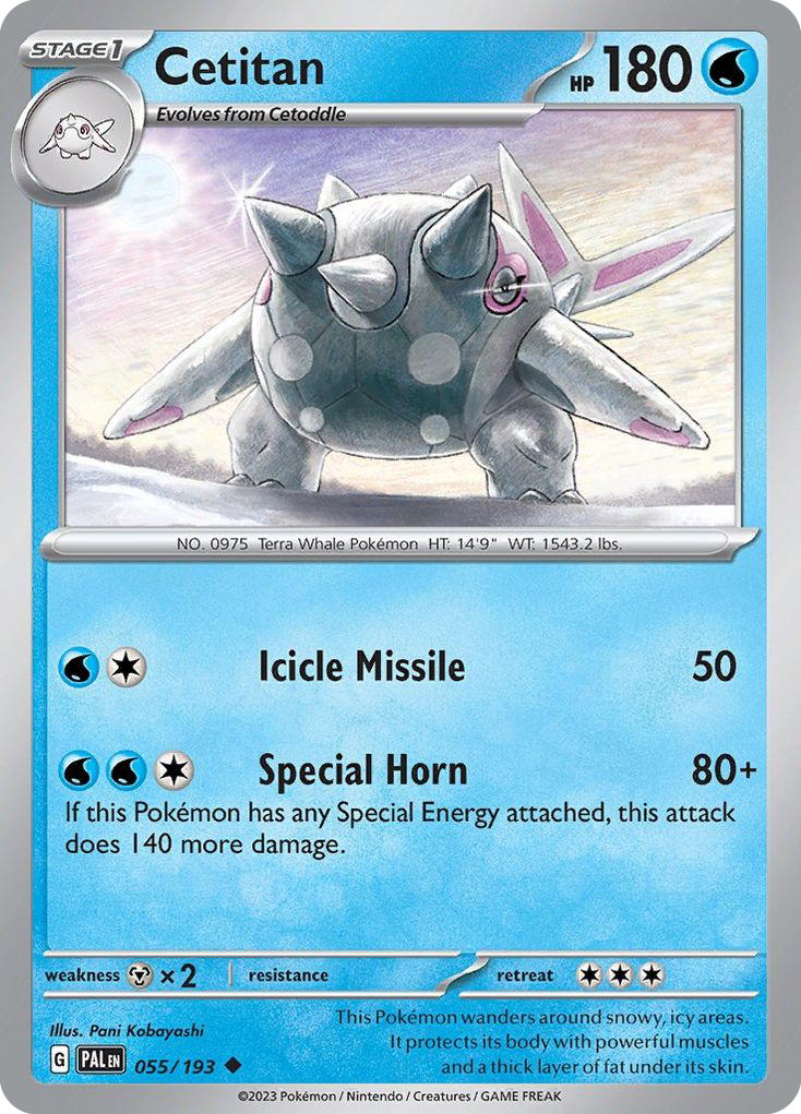 is cetitan a rare pokemon card Paldea Evolved #55/193 – Magic: The Gathering Modern Size:5.9*8.6 cm  (R2 Rounded Corners)(Double sided different design) (SZ#IPS9I21) Legendary