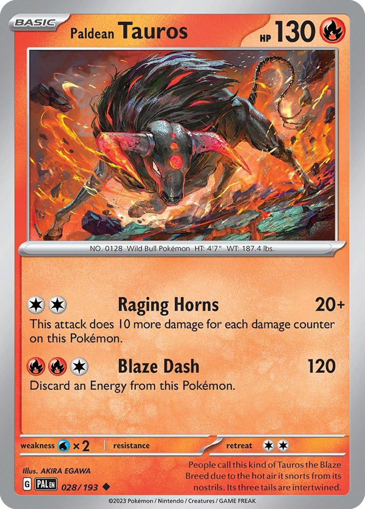 Paldea Evolved Paldean Tauros #28/193 –