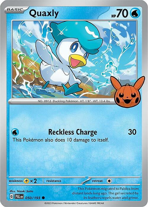 Paldea Evolved Quaxly #50/193 Trick or Trade