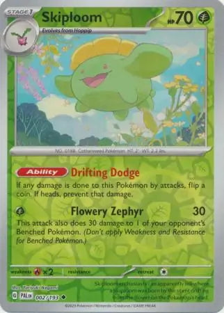 Paldea Evolved Skiploom #2/193 reverse holo