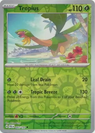 Paldea Evolved Tropius #7/193 reverse holo