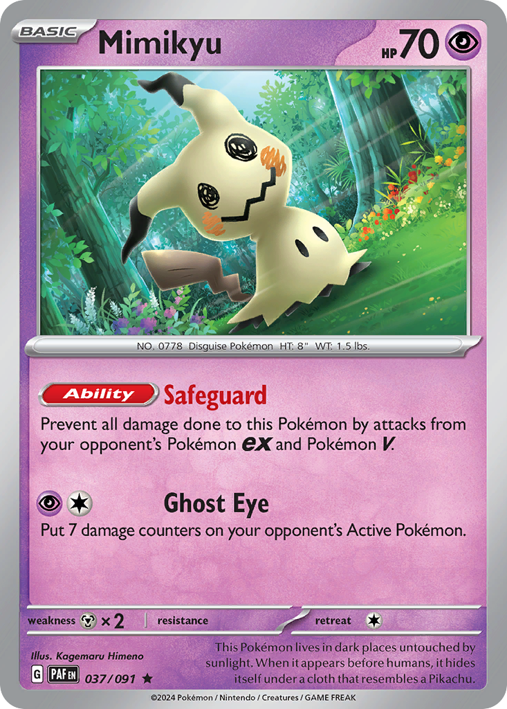 Paldean Fates Holo Mimikyu #37/91