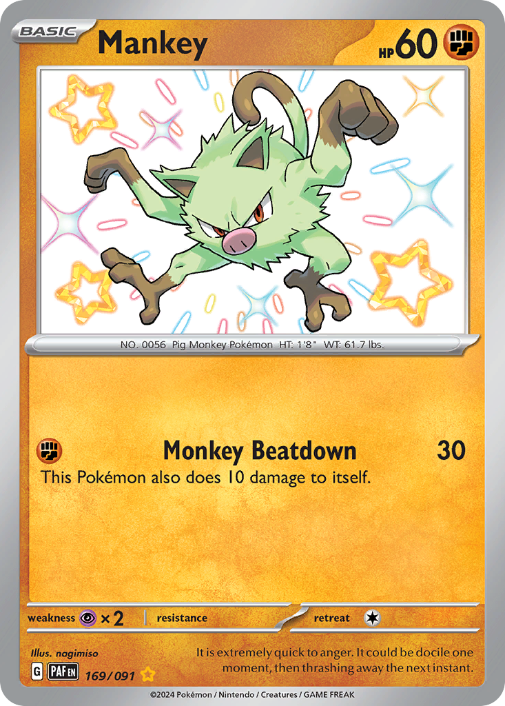 Paldean Fates Mankey #169/91