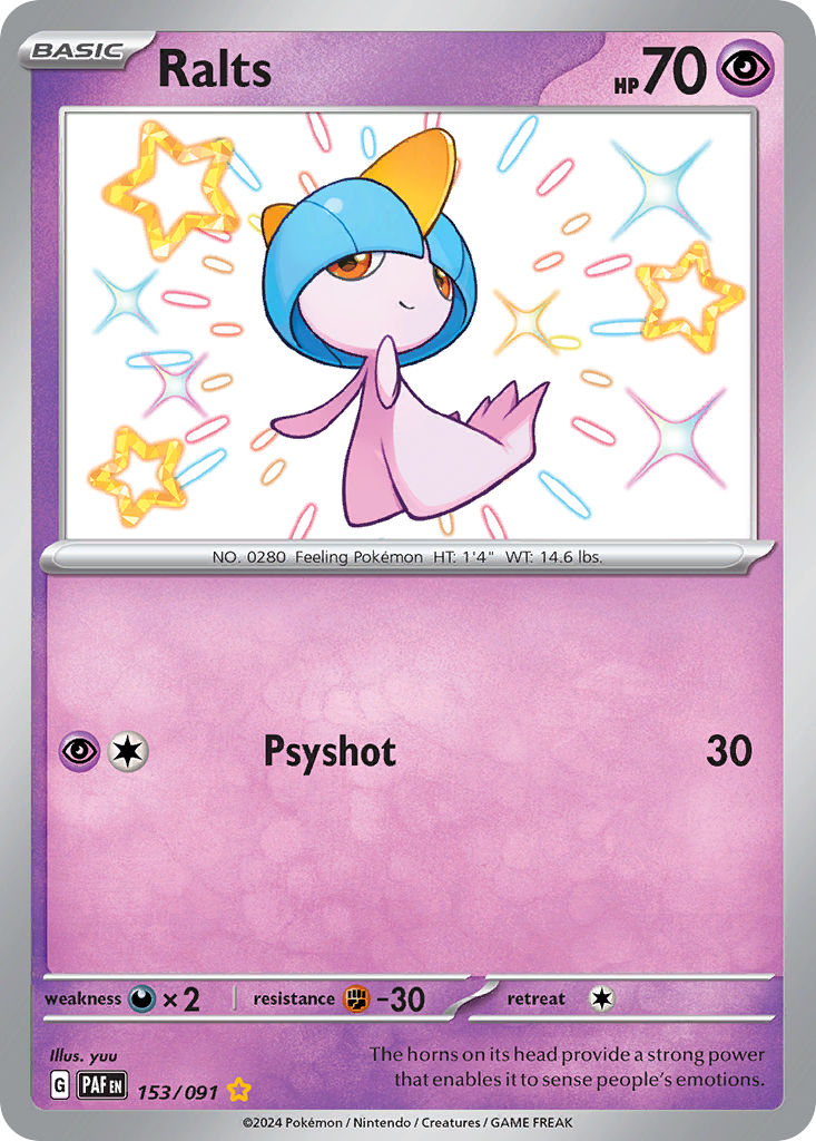 shiny pokemon cards paldean fates Paldean Fates Ralts #153/91 – Kaartenverzamelen.nl