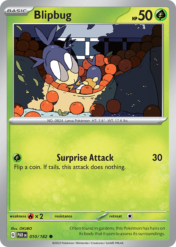 pokemon bug cards Paradox Rift Blipbug #10/182 – Option:Sanji Set_Burning Shadows draw 2 more cards One Piece Trading Card
