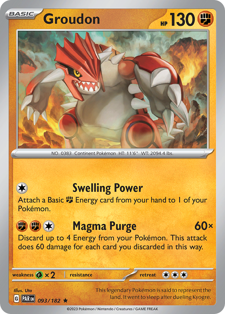 Paradox Rift Holo Groudon #93/182