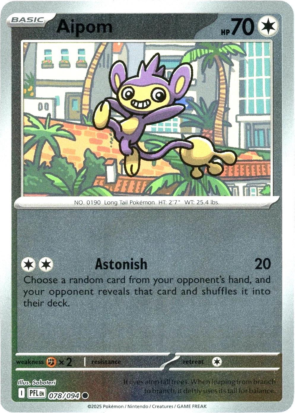 Phantasmal Flames Aipom #078/94 Reverse Holo –