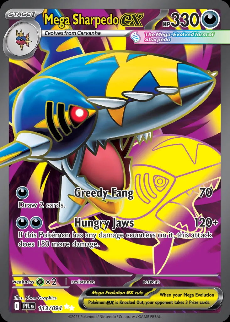 Phantasmal Flames Mega Sharpedo ex #113/94