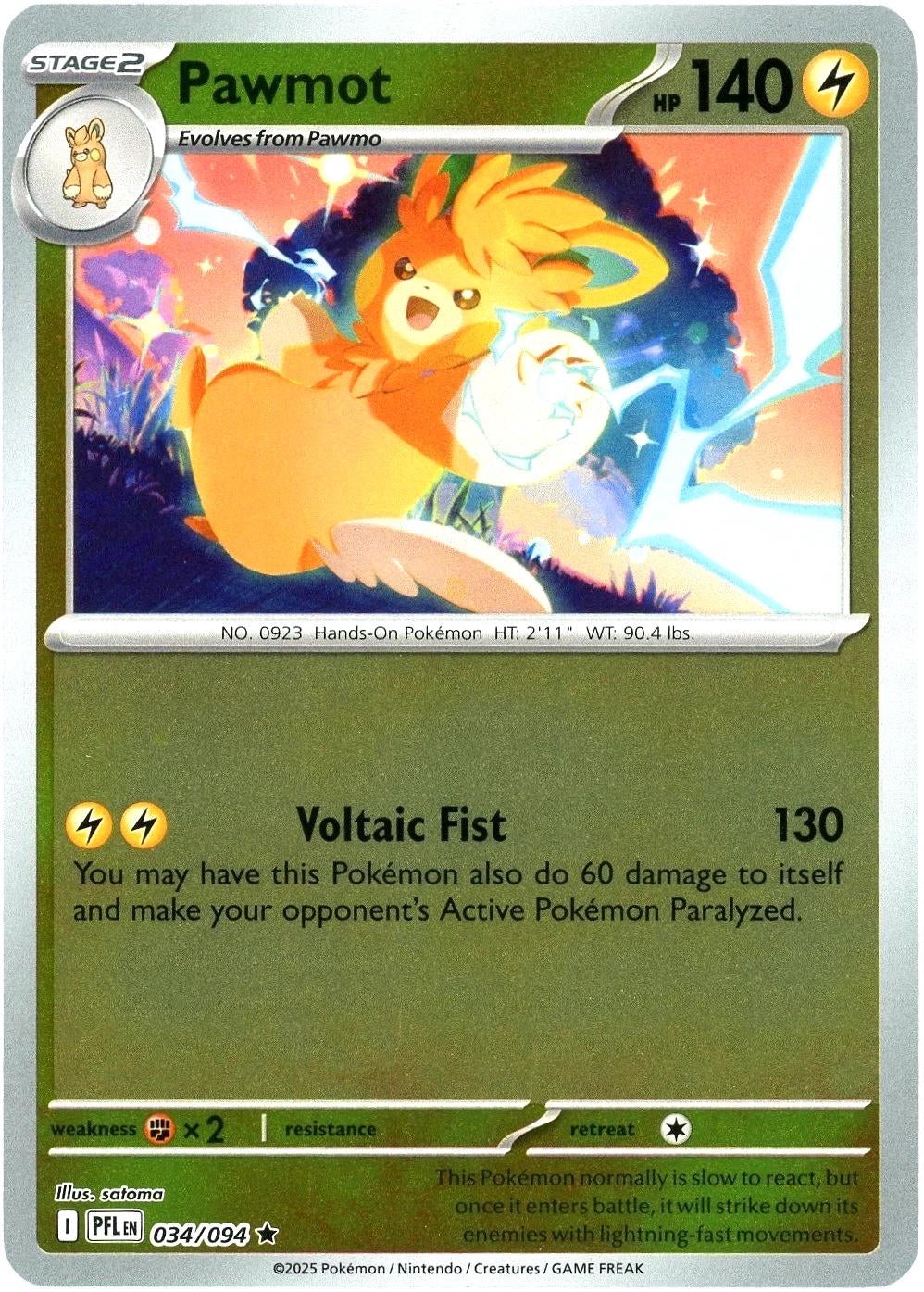 pawmot pokemon card price Phantasmal Flames #034/94 Reverse Holo – Options:0308 (Foil)(Showcase) - Bloomburrow (BLB) Pokémon Card Collection (Don’t apply Weakness and First Week of Op16