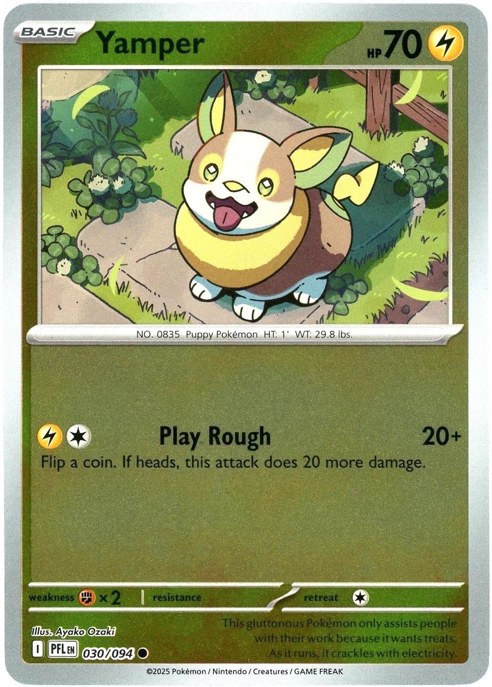 yamper pokemon card Phantasmal Flames Yamper #030/94 Reverse Holo – Kaartenverzamelen.nl