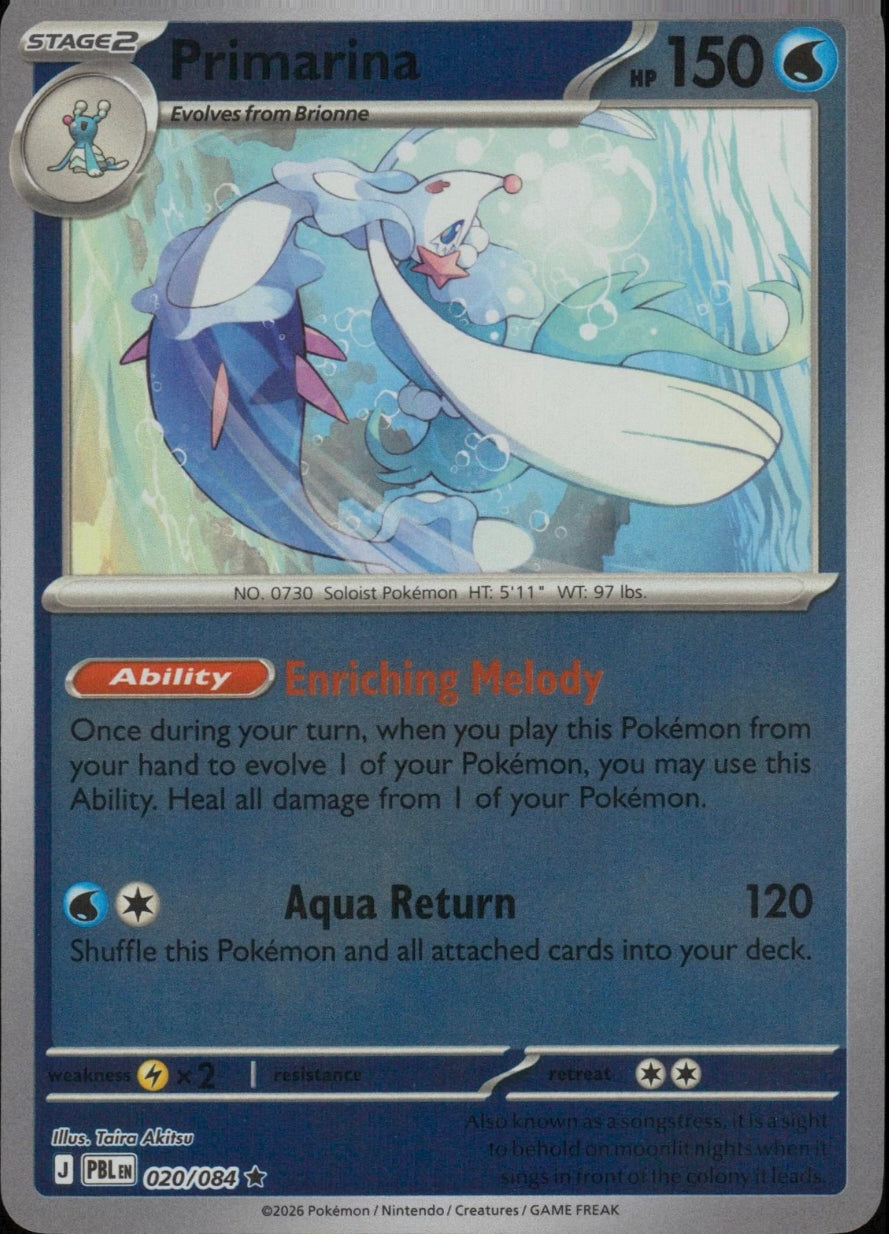 Pitch Black Primarina #020/084 reverse holo