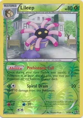 Plasma Blast Lileep #3/101 reverse holo