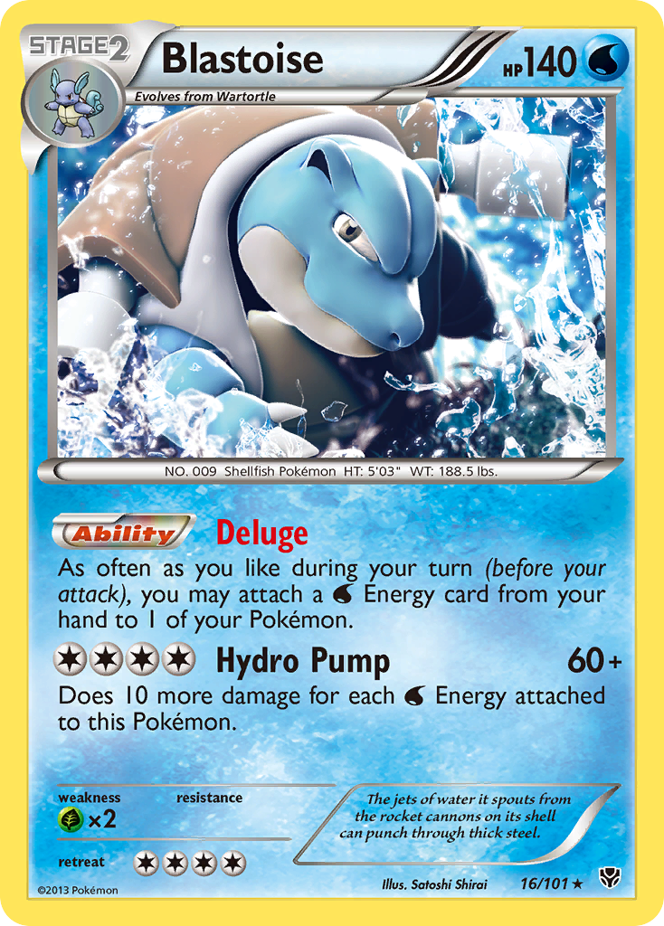 Plasma Blast Non - Holo Blastoise #16/101