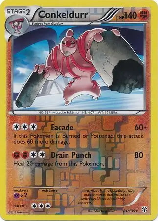 Plasma Storm Conkeldurr #81/135 reverse holo
