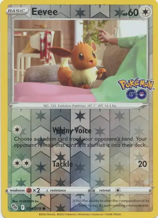 Pokémon Go Eevee #54/78 reverse holo – Kaartenverzamelen.nl