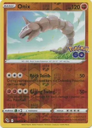 Pokémon Go Onix #36/78 reverse holo