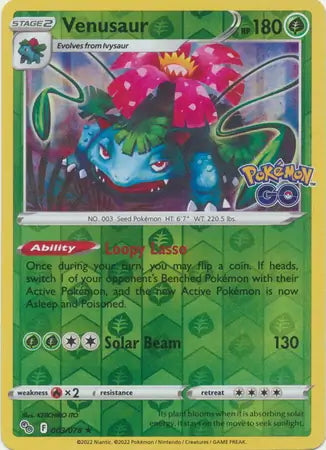 Pokémon Go Venusaur #3/78 reverse holo