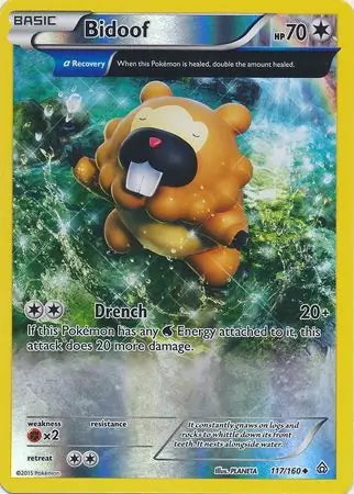 Primal Clash Bidoof #117/160 reverse holo