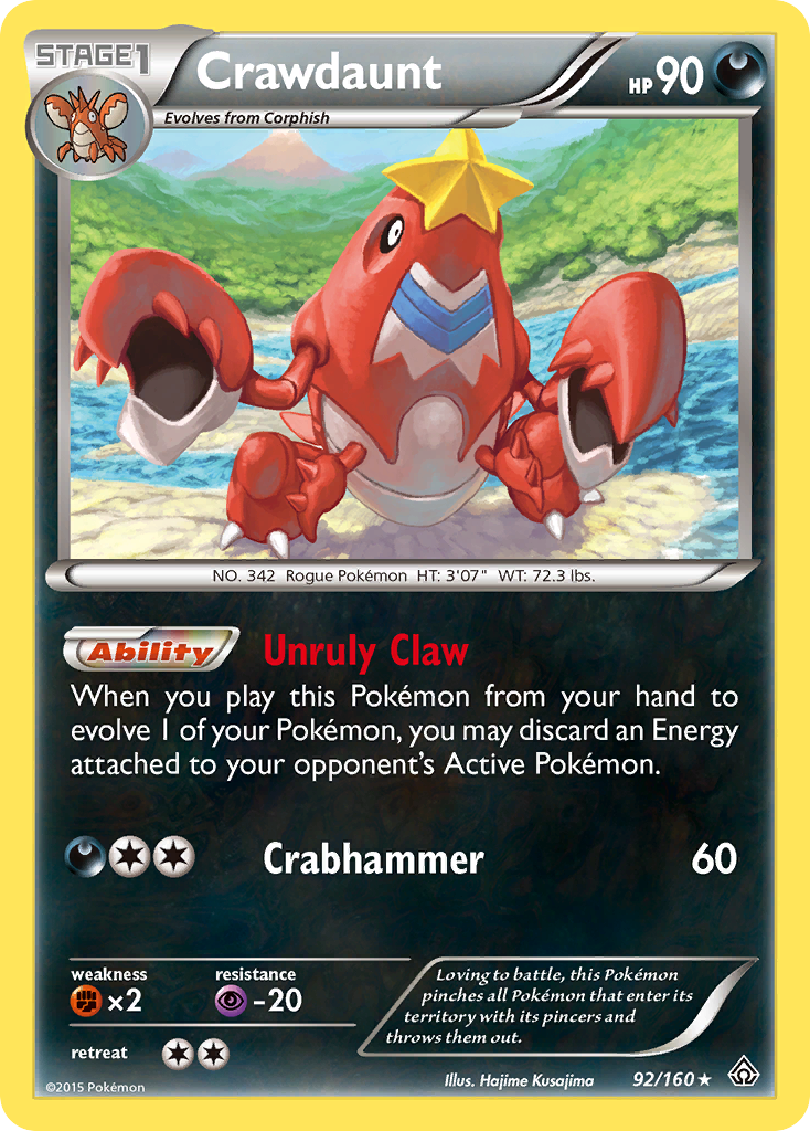 Primal Clash Holo Crawdaunt #92/160