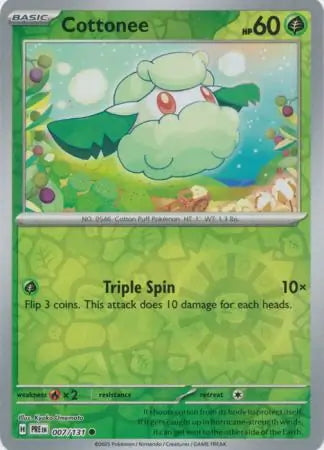 Prismatic Evolutions Cottonee #007/131 reverse holo