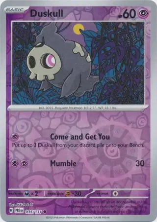Prismatic Evolutions Duskull #035/131 reverse holo