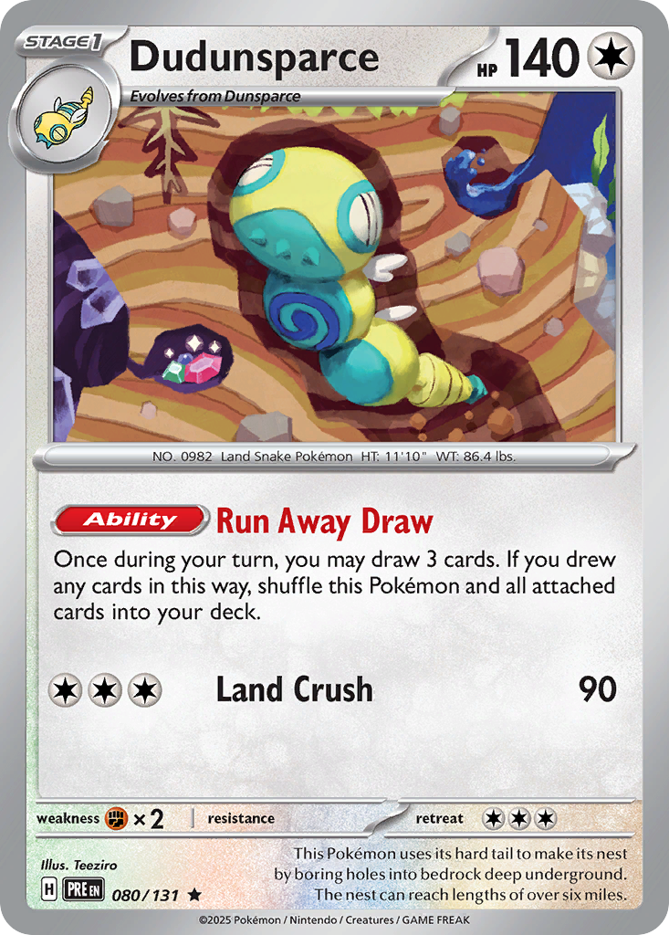 Prismatic Evolutions Holo Dudunsparce #080/131