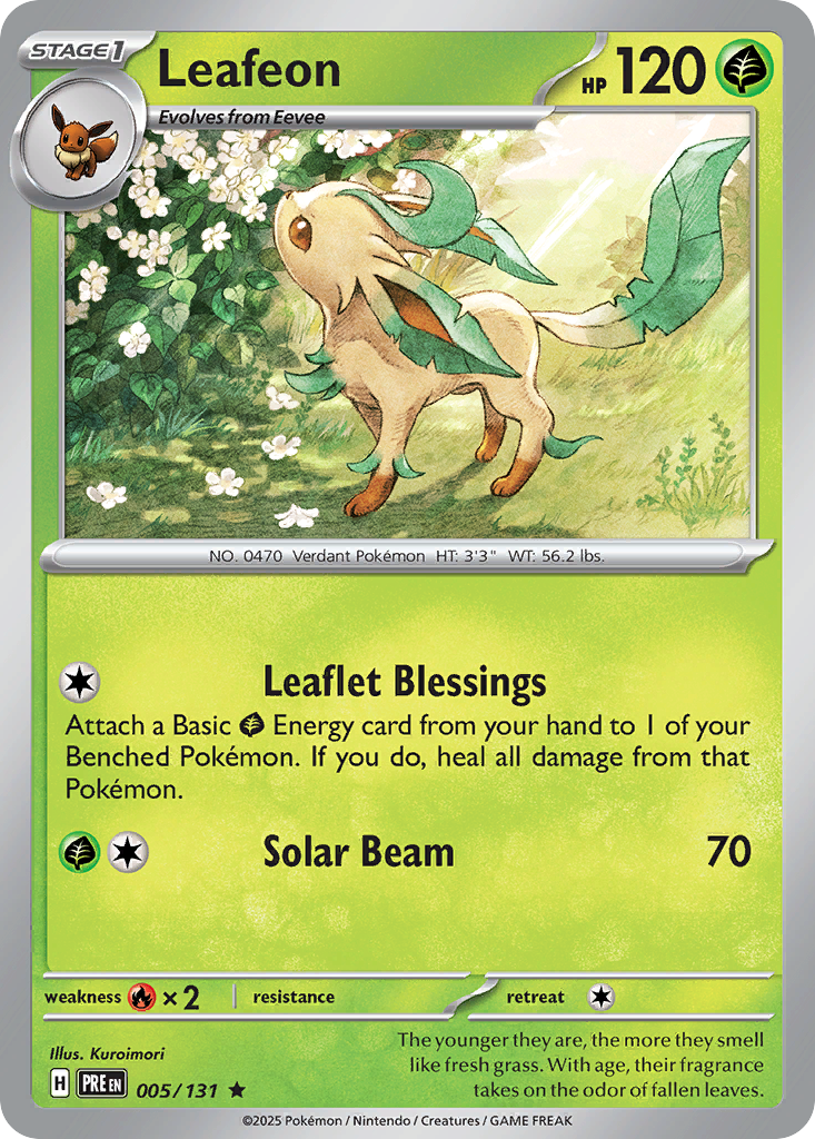 Prismatic Evolutions Holo Leafeon #005/131