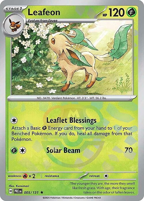 Prismatic Evolutions Leafeon #005/131 Masterball