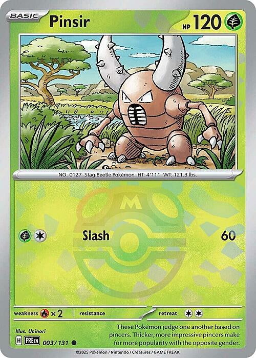 Prismatic Evolutions Pinsir #003/131 Masterball