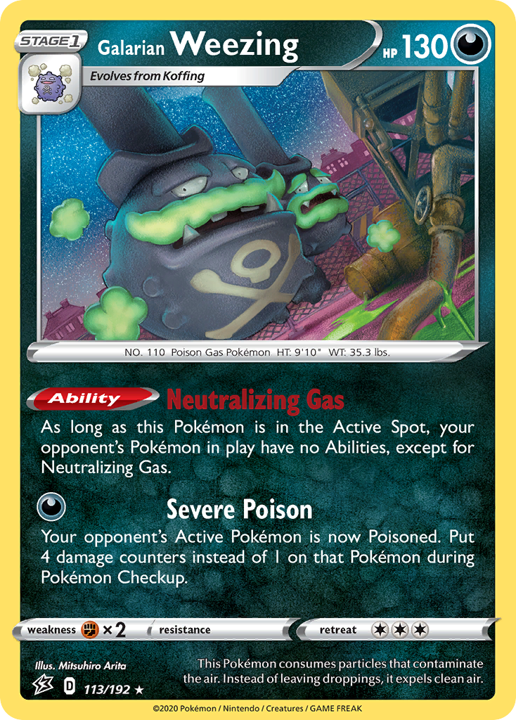 Rebel Clash Holo Galarian Weezing #113/192