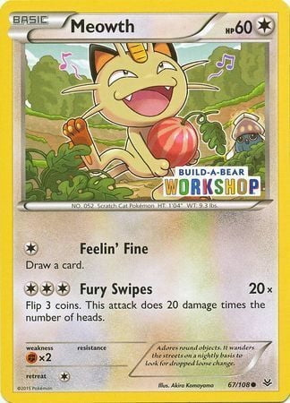 Roaring Skies Meowth #67 Build-A-Bear Promo