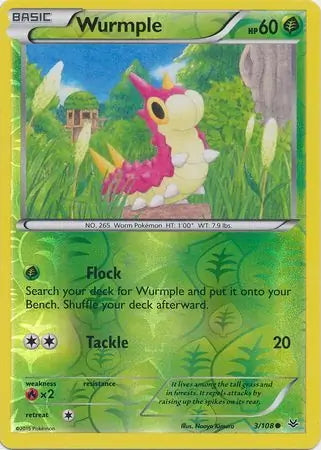 Roaring Skies Wurmple #3/108 reverse holo