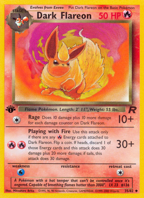 Rocket set Dark Flareon #35/82 first edition