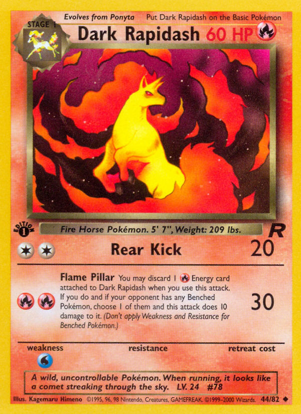 Rocket set Dark Rapidash #44/82 first edition