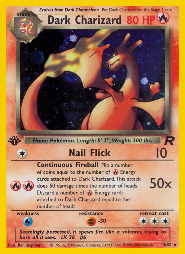Rocket set Holo Dark Charizard #4/82 first edition