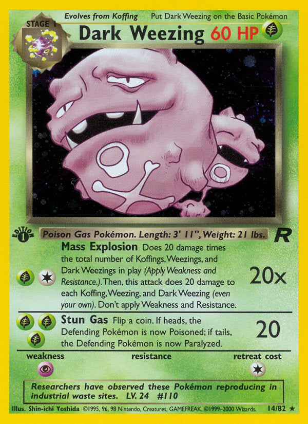 Rocket set Holo Dark Weezing #14/82 first edition