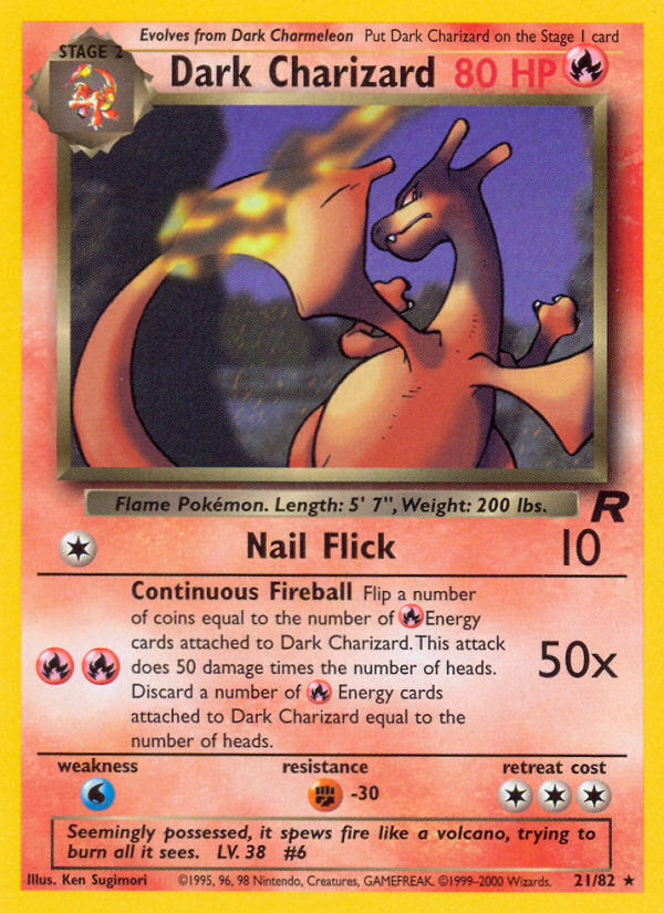 Rocket set Non Holo Dark Charizard #21/82 unlimited