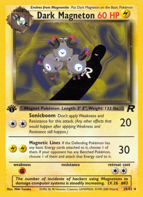 Rocket set Non Holo Dark Magneton #28/82 first edition
