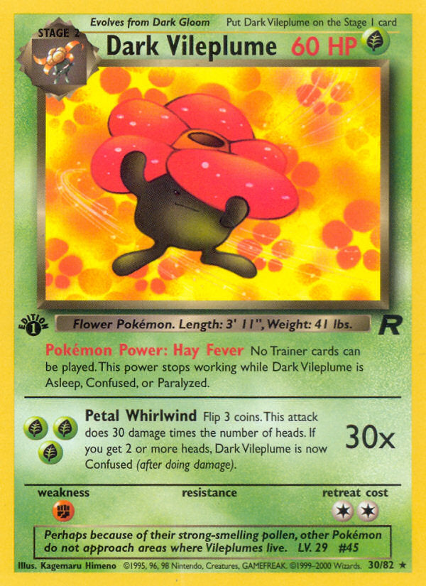 Rocket set Non Holo Dark Vileplume #30/82 first edition
