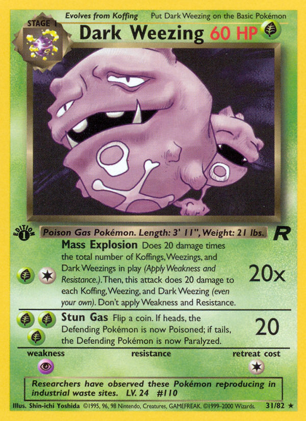 Rocket set Non Holo Dark Weezing #31/82 first edition