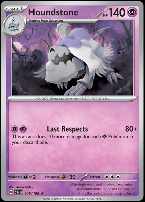 Scarlet & Violet Holo Houndstone #106/198