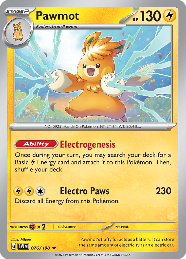 Scarlet & Violet Non - Holo Pawmot #76/198