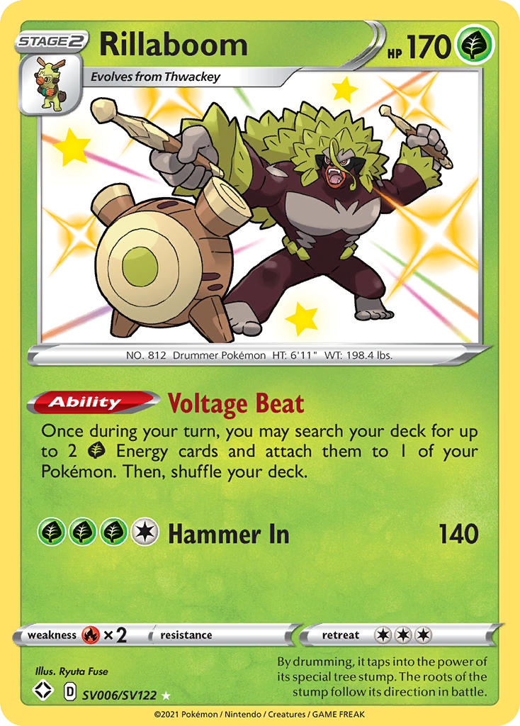 Shining Fates SV Rillaboom SV6/SV122