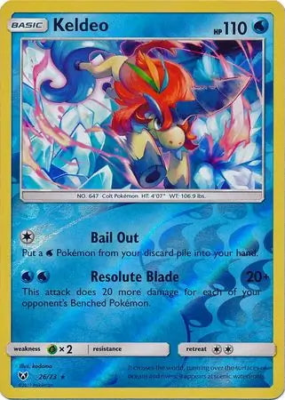 Shining Legends Keldeo #26/73 reverse holo