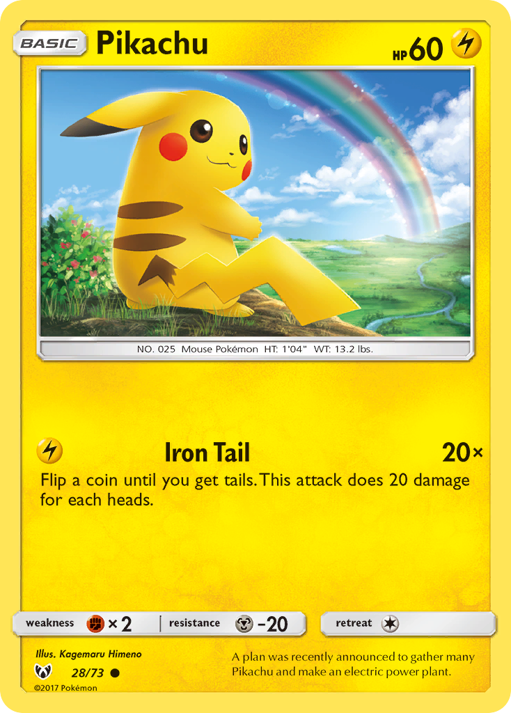 Shining Legends Non-Holo Pikachu #28/73 –