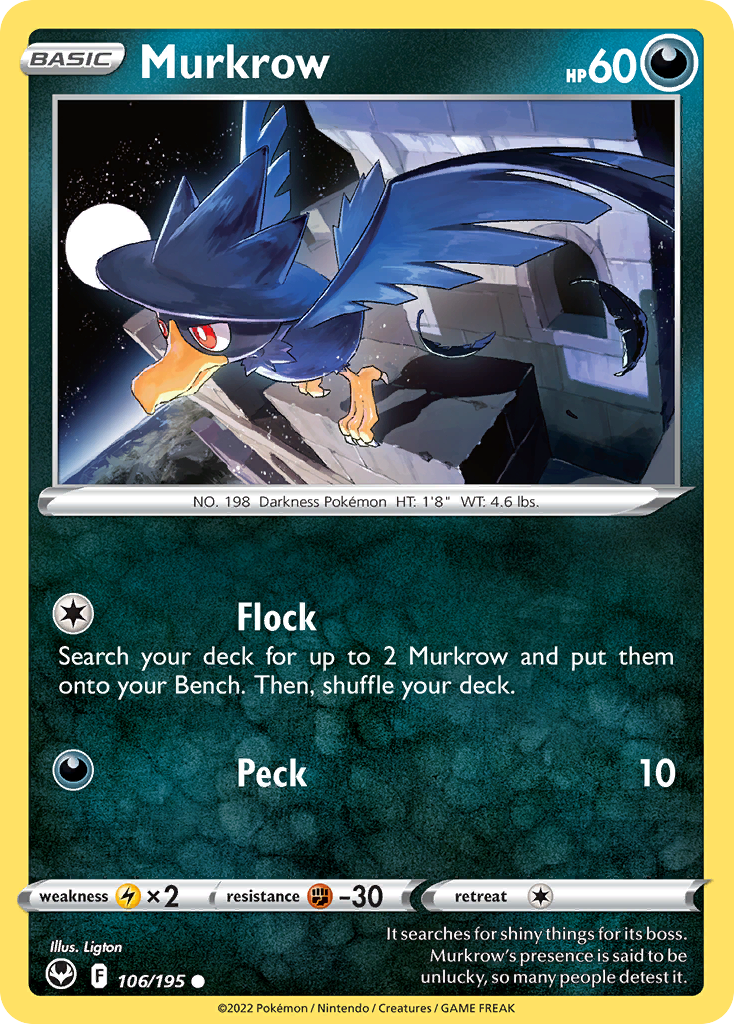Silver Tempest Murkrow #106/195
