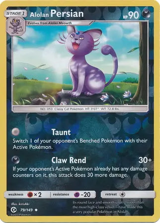 Sun & Moon Alolan Persian #79/149 reverse holo