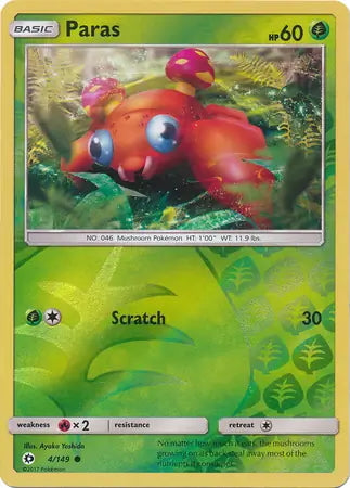 Sun & Moon Paras #4/149 reverse holo